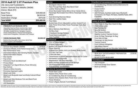 2018 Audi Q7 2.0T quattro Premium Plus