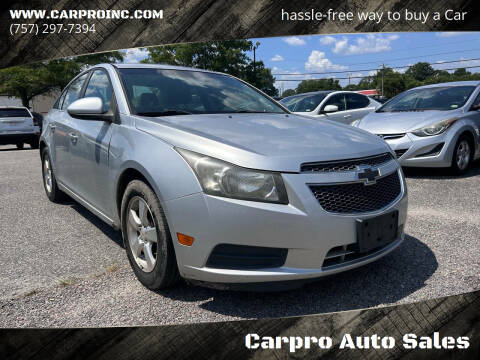 2012 Chevrolet Cruze for sale at Carpro Auto Sales in Chesapeake VA