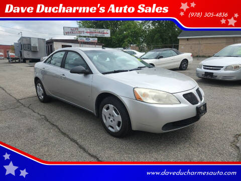 2008 Pontiac G6 for sale at Dave Ducharme's Auto Sales in Lowell MA