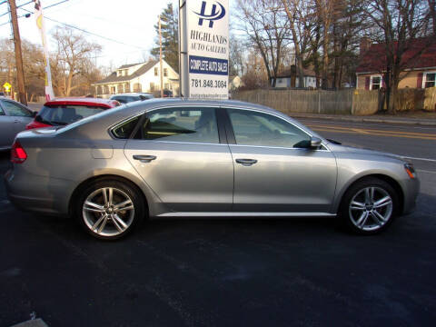 2014 Volkswagen Passat for sale at Highlands Auto Gallery in Braintree MA