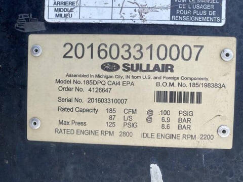 2016 SULLAIR 185