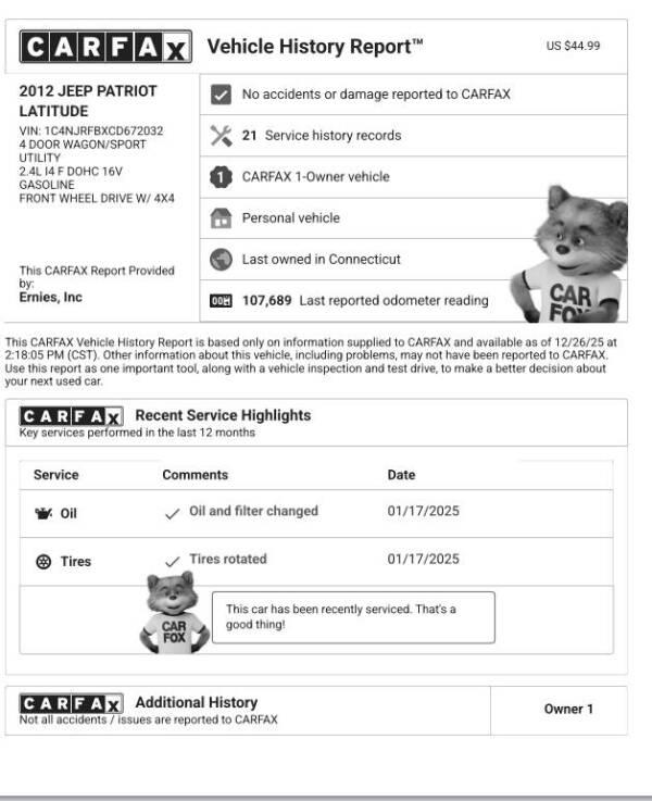 2012 Jeep Patriot Latitude