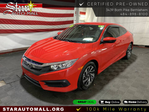 2016 Honda Civic for sale at STAR AUTO MALL 512 in Bethlehem PA