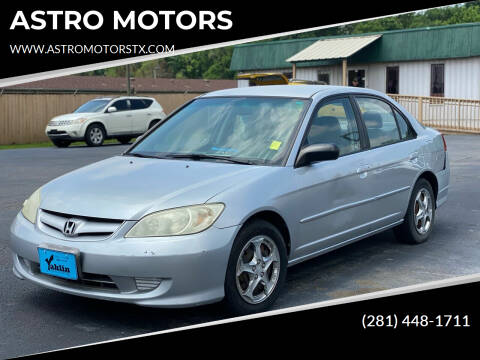 2005 Honda Civic for sale at ASTRO MOTORS in Houston TX