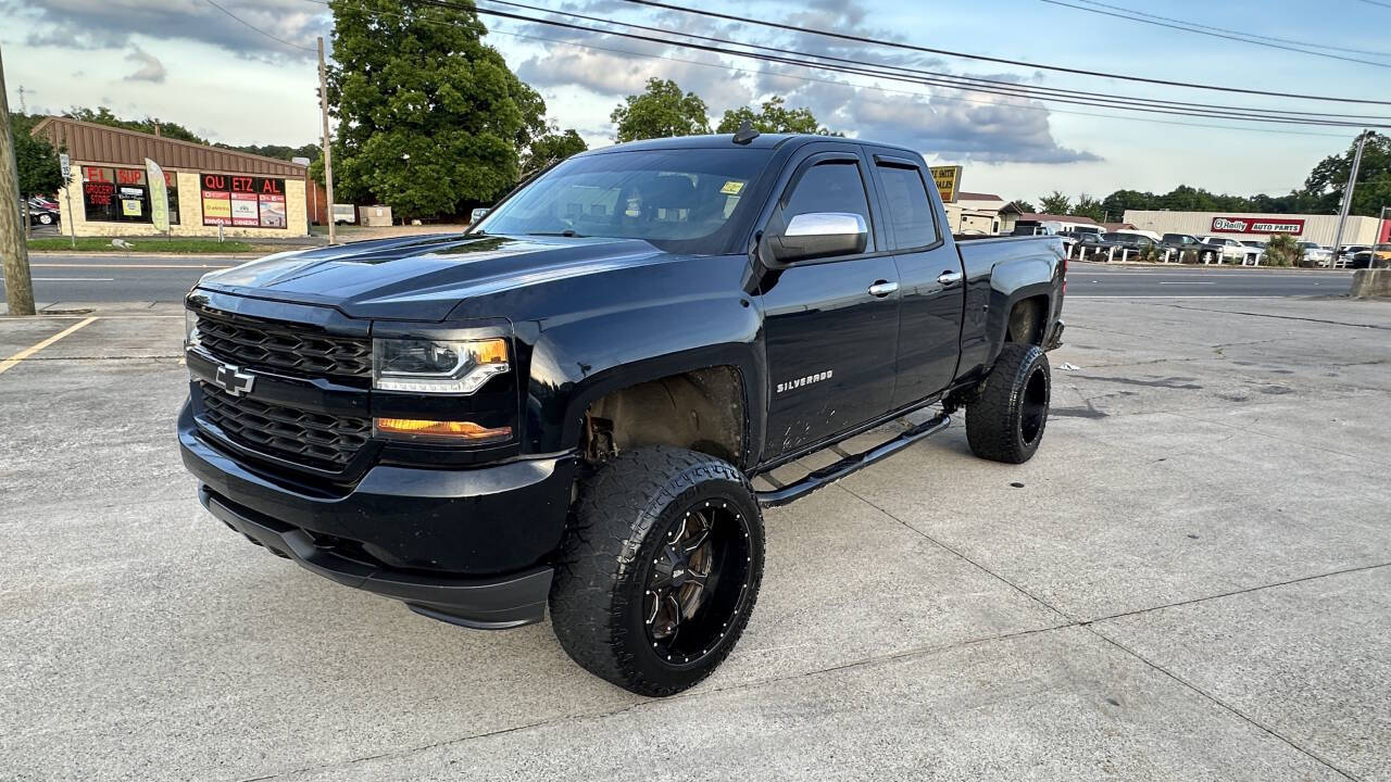 Black 2017 Chevrolet Silverado 1500 Custom Double Cab 4WD Pickup Truck Four-Wheel Drive 6-Speed Automatic