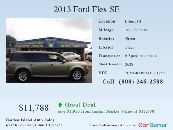 2013 Ford Flex for sale at Garden Island Auto Sales in Lihue HI