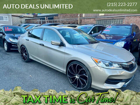 2016 Honda Accord for sale at AUTO DEALS UNLIMITED in Philadelphia PA