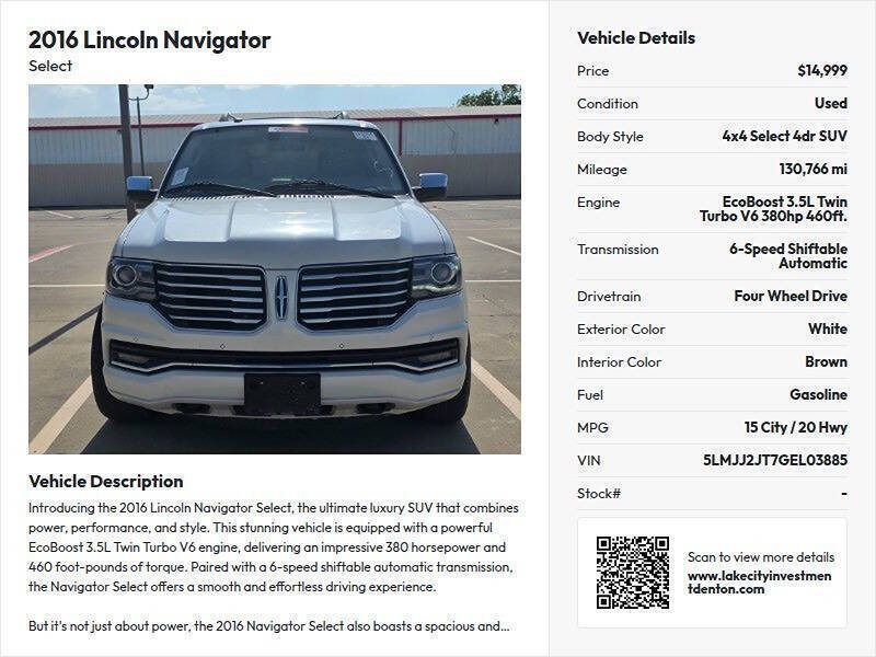 2016 Lincoln Navigator Select