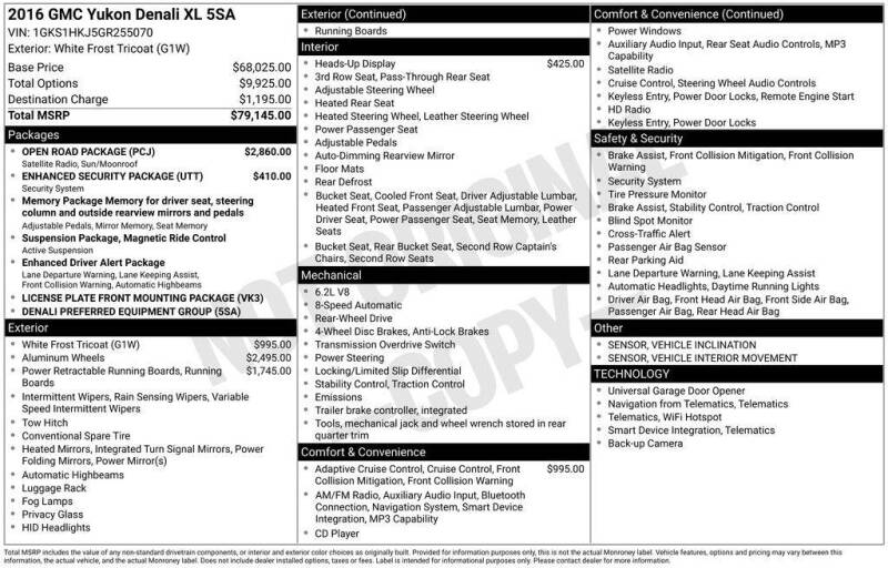 2016 GMC Yukon XL Denali