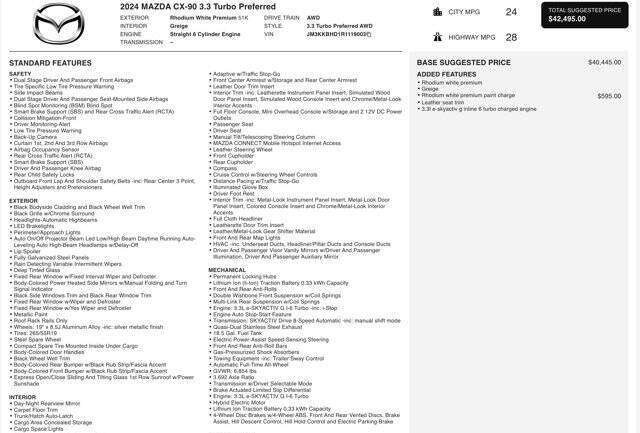 2024 Mazda CX-90 3.3 Turbo Preferred