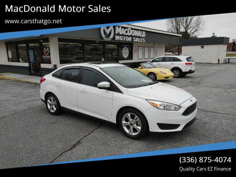 2016 Ford Focus for sale at MacDonald Motor Sales in High Point NC