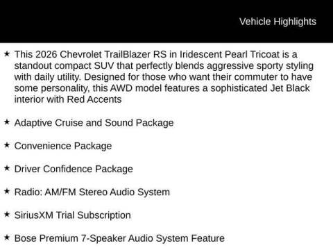 2026 Chevrolet TrailBlazer RS