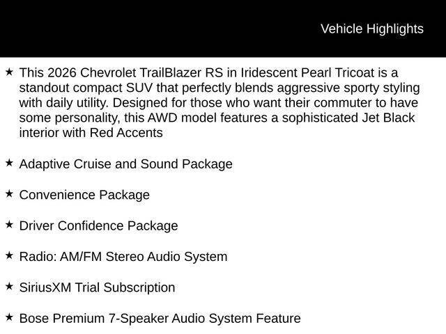 2026 Chevrolet TrailBlazer RS