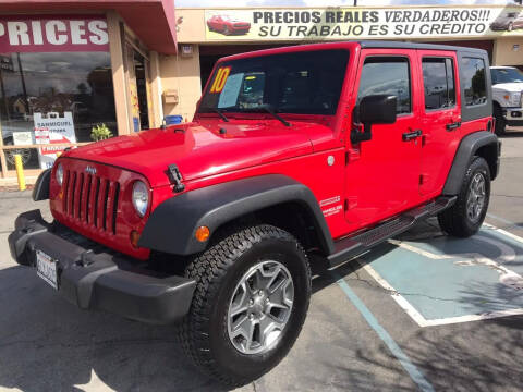 2010 Jeep Wrangler Unlimited for sale at Sanmiguel Motors in South Gate CA