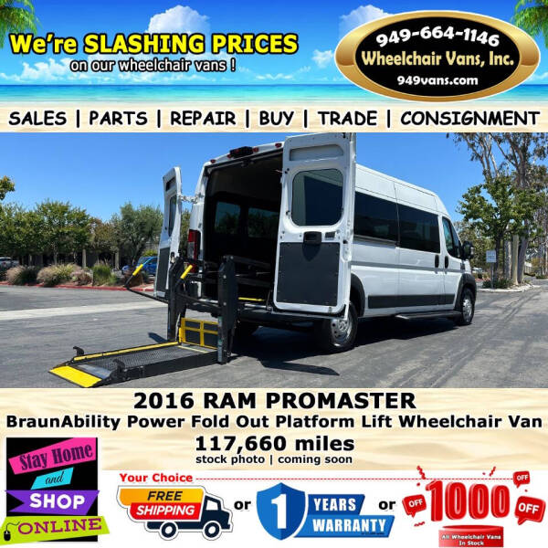 2016 RAM ProMaster for sale at Wheelchair Vans Inc in Laguna Hills CA