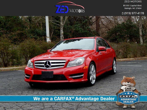 2012 Mercedes-Benz C-Class for sale at Zed Motors in Raleigh NC