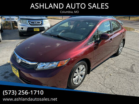 2012 Honda Civic for sale at ASHLAND AUTO SALES in Columbia MO