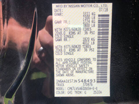 2018 Nissan Titan SV