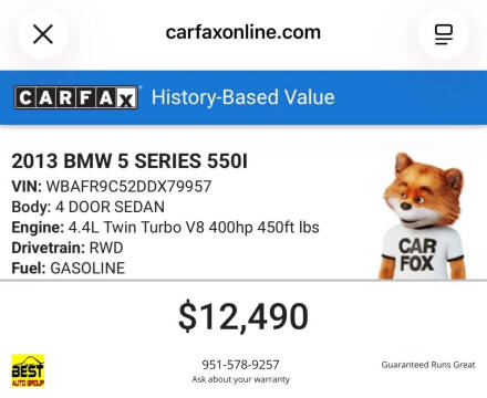 2013 BMW 5 Series 550i