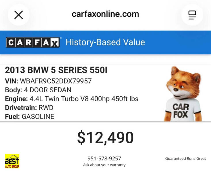 2013 BMW 5 Series 550i