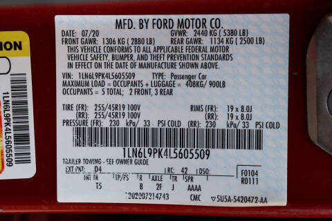 2020 Lincoln Continental Standard