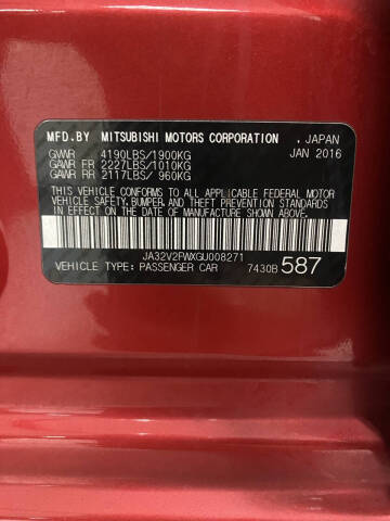 2016 Mitsubishi Lancer SEL