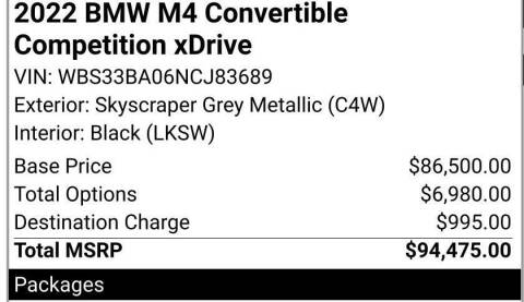2022 BMW M4 Competition xDrive