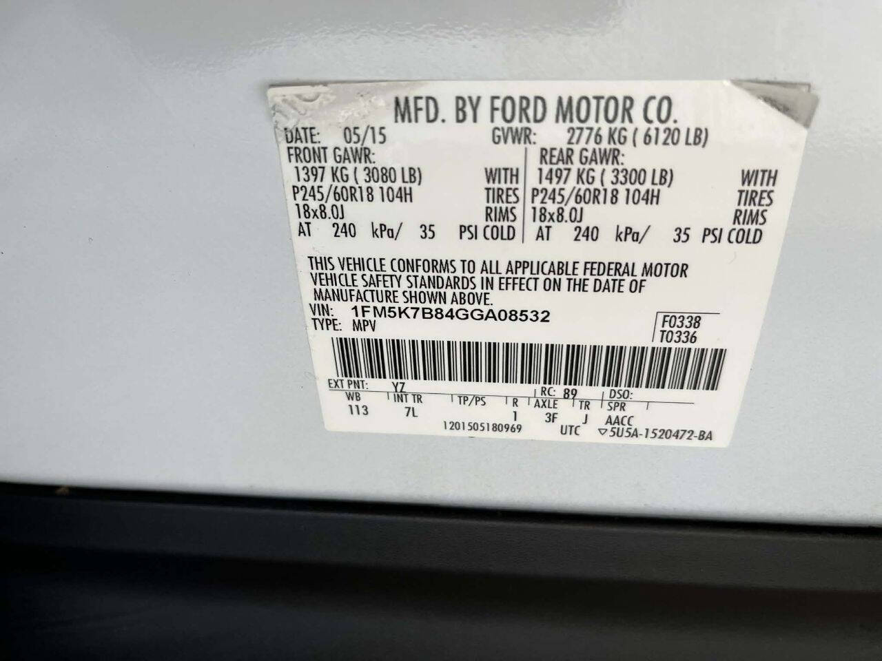 White 2016 Ford Explorer Base Base 4dr SUV 25