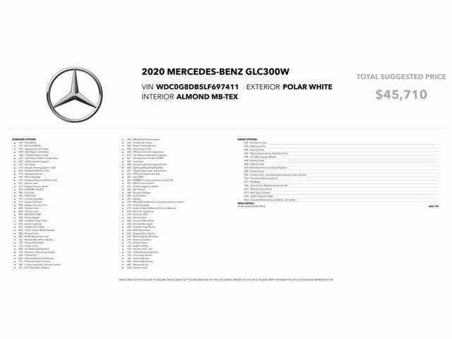 Used 2020 Mercedes-Benz GLC GLC300 with VIN WDC0G8DB5LF697411 for sale in Conshohocken, PA