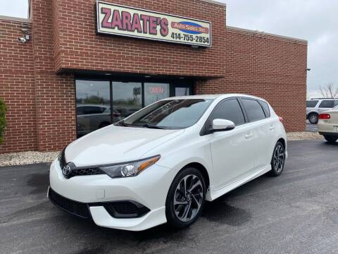 2017 Toyota Corolla iM for sale at Zarate's Auto Sales in Big Bend WI