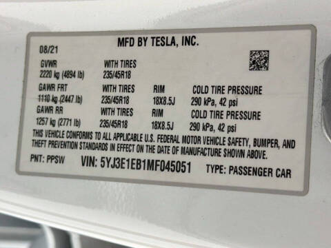 2021 Tesla Model 3 Long Range