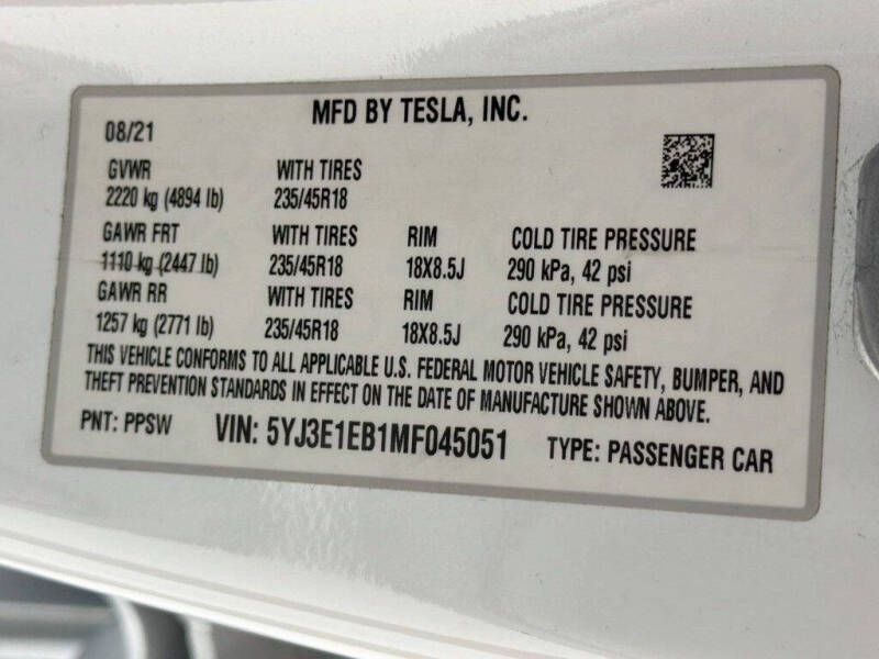 2021 Tesla Model 3 Long Range