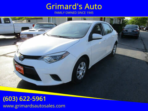 2015 Toyota Corolla for sale at Grimard's Auto in Hooksett NH