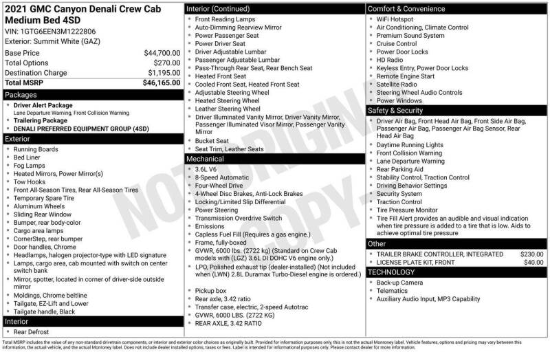 2021 GMC Canyon