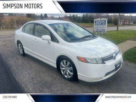 2007 Honda Civic for sale at SIMPSON MOTORS in Youngstown OH