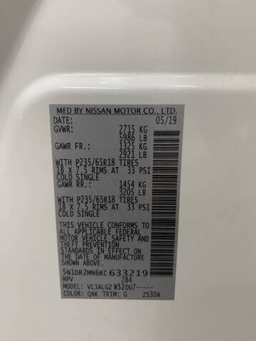 2019 Nissan Pathfinder SL