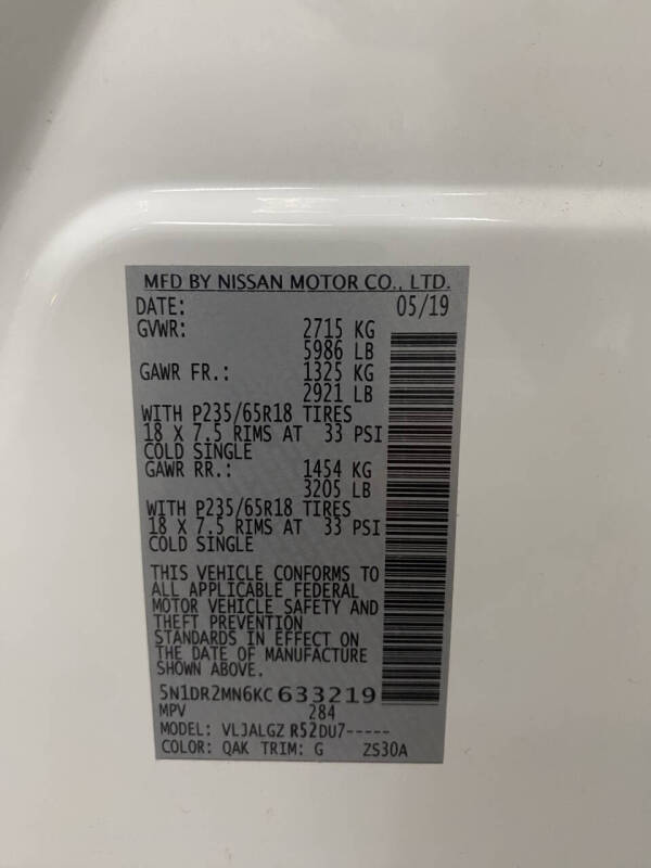 2019 Nissan Pathfinder SL