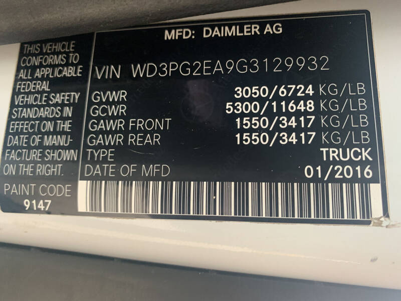 2016 Mercedes-Benz Metris Cargo