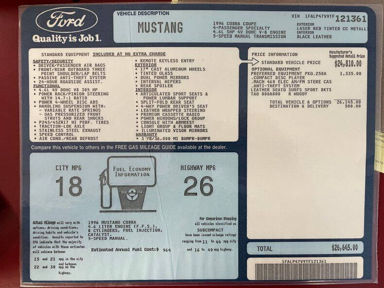 1996 Ford Mustang SVT Cobra