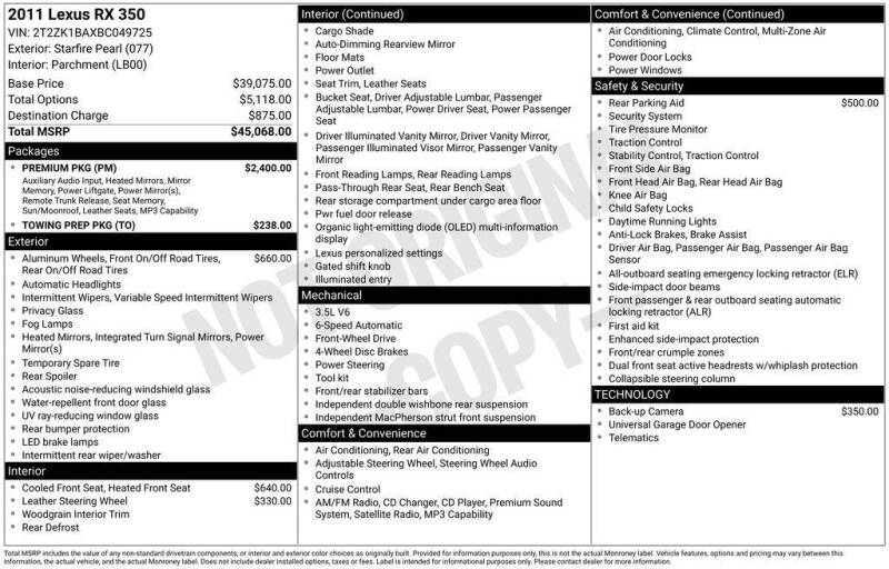 2011 Lexus RX 350