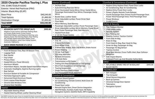 2020 Chrysler Pacifica Touring L Plus