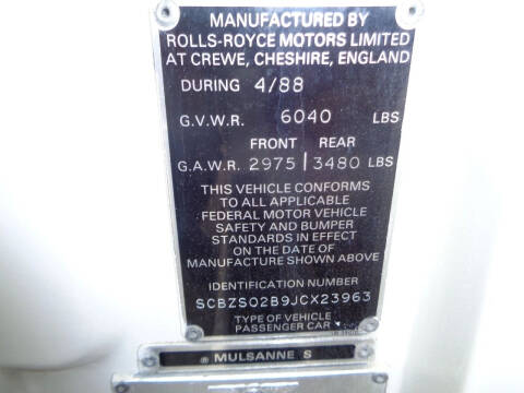 1988 Bentley Mulsanne