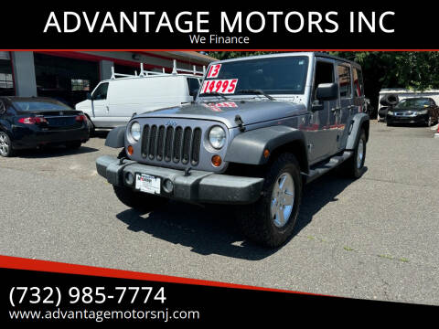 2013 Jeep Wrangler Unlimited for sale at ADVANTAGE MOTORS INC in Edison NJ