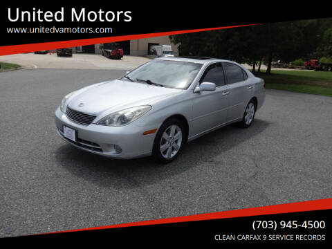 2006 Lexus ES 330 for sale at United Motors in Fredericksburg VA