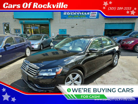 2013 Volkswagen Passat for sale at Cars Of Rockville in Rockville MD