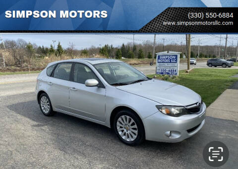 2011 Subaru Impreza for sale at SIMPSON MOTORS in Youngstown OH