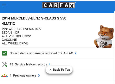 2014 Mercedes-Benz S-Class S 550 4MATIC