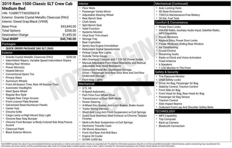 2019 RAM 1500 Classic SLT