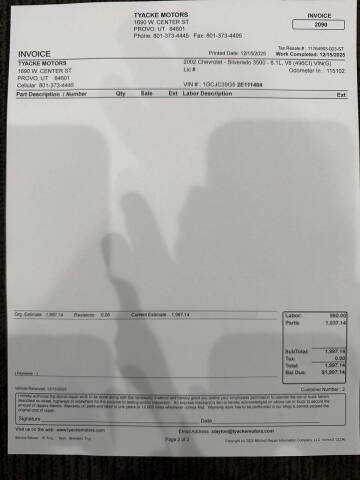 2002 Chevrolet Silverado 3500 LS