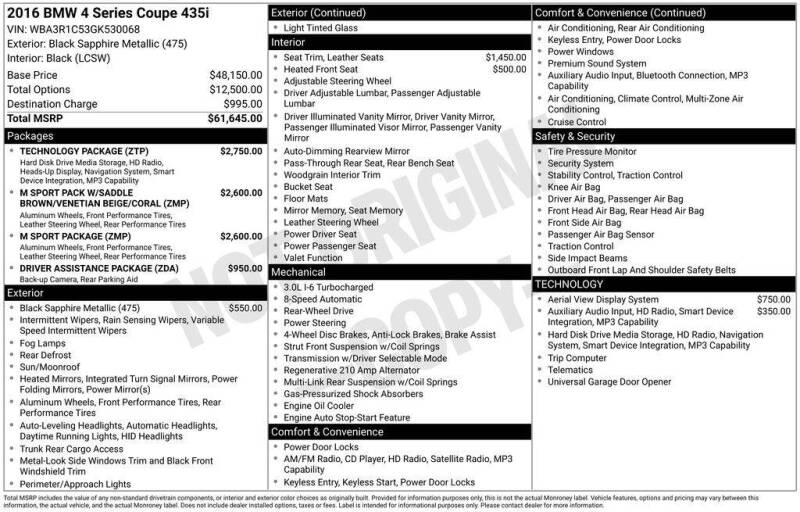 2016 BMW 4 Series 435i